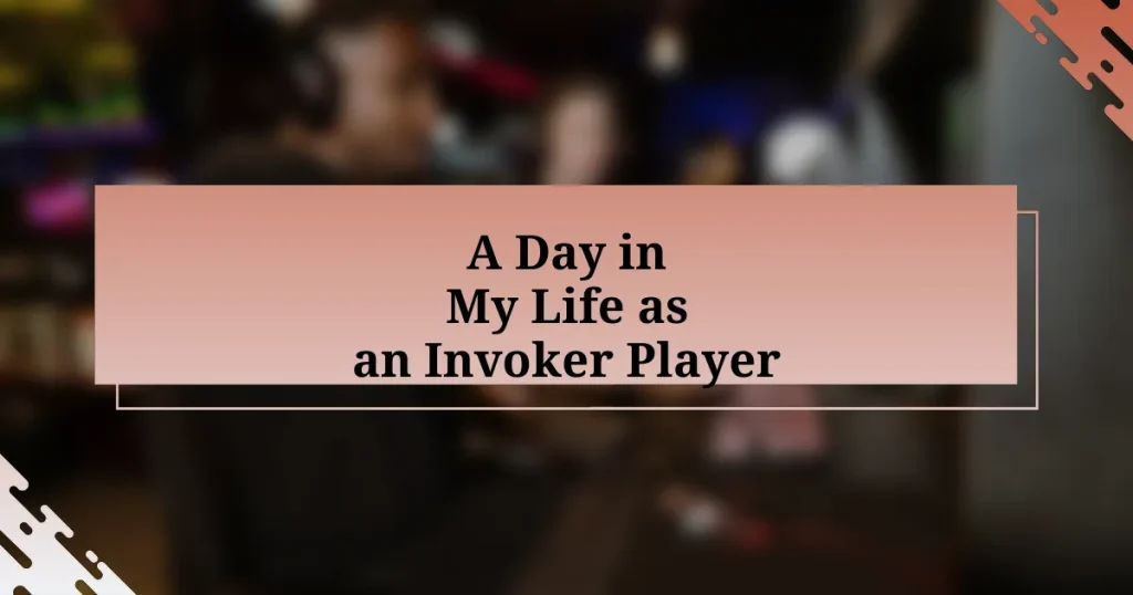 A Day in My Life as an Invoker Player