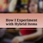 How I Experiment with Hybrid Items