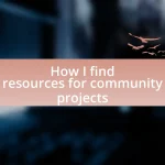 How I find resources for community projects