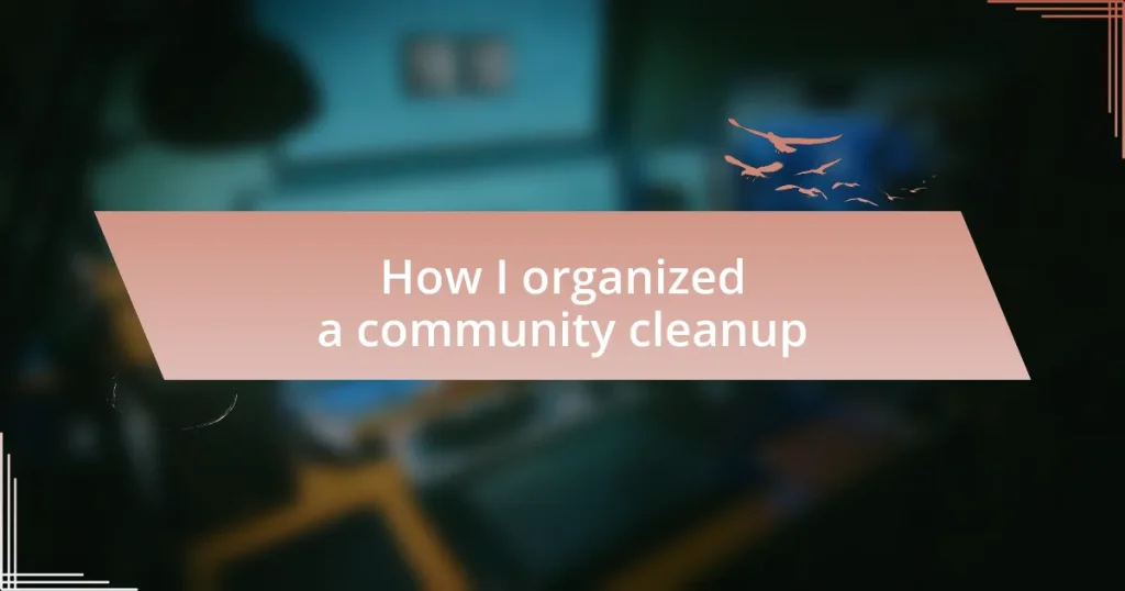 How I organized a community cleanup