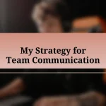 My Strategy for Team Communication