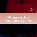 My approach to team goal-setting