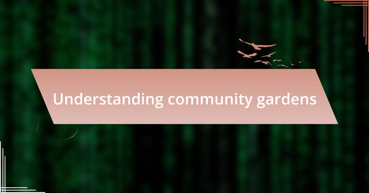 Understanding community gardens