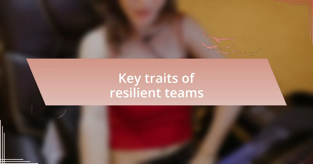 Key traits of resilient teams