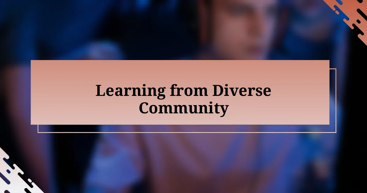 Learning from Diverse Community